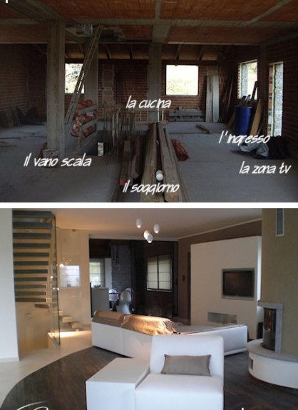 prima e dopo cantiere soggiorno