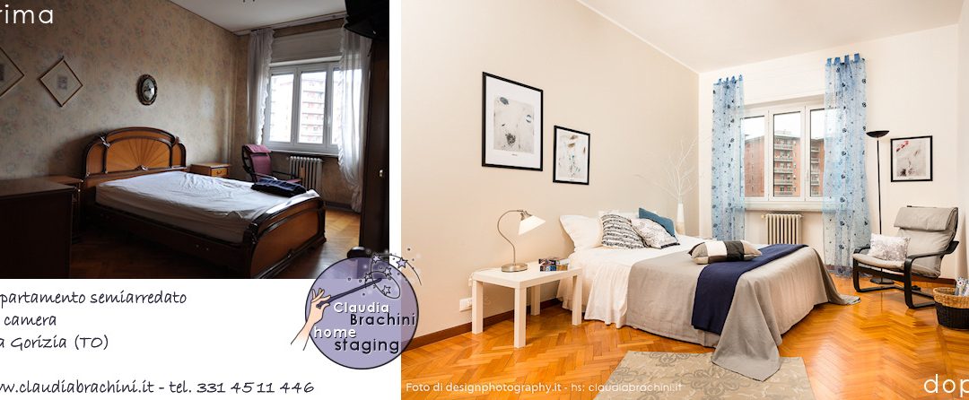 prima e dopo home staging camera