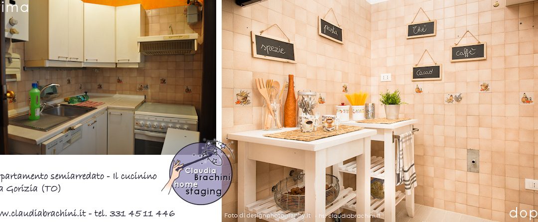 prima e dopo home staging cucinino