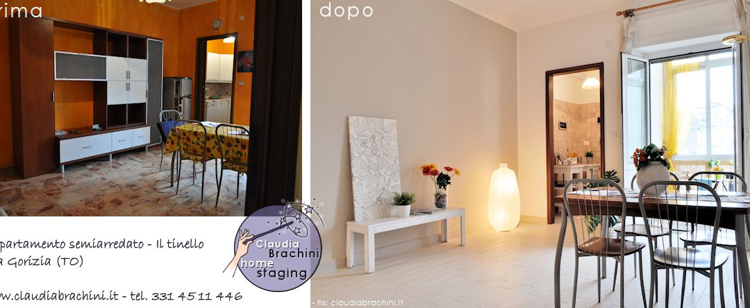 home staging con allestimento tinello