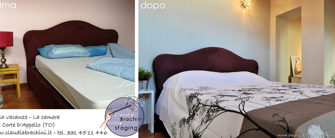 prima e dopo home staging camera casa vacanze