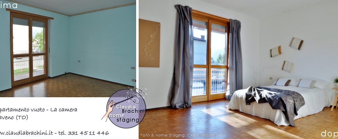 prima e dopo home staging camera
