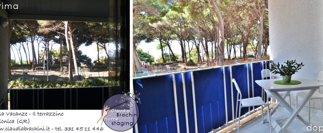 prima e dopo home staging terrazzino