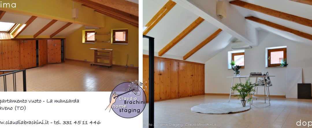 prima e dopo home staging mansarda