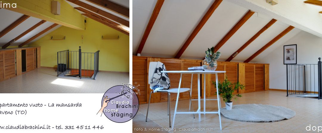 prima e dopo home staging mansarda
