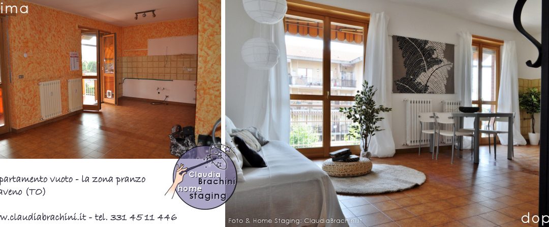 prima e dopo home staging zona pranzo
