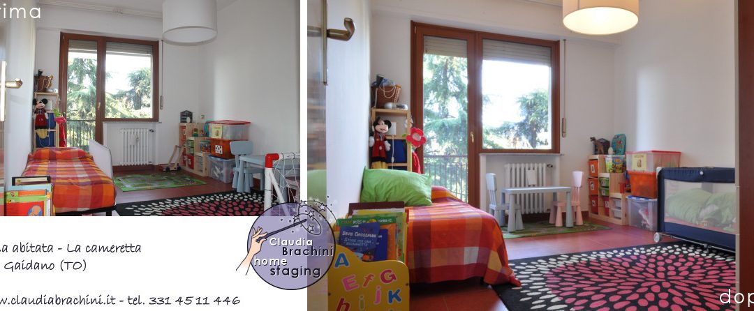 prima e dopo cameretta casa abitata