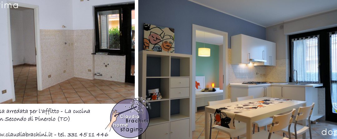 cucina arredata ikea parete azzurra