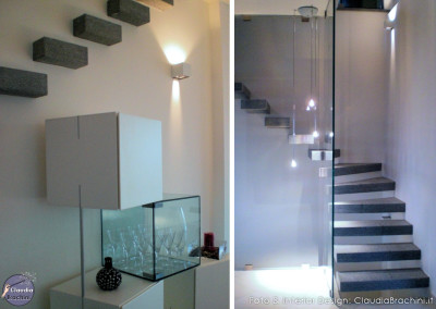 interior design scala pietra a sbalzo e vetro