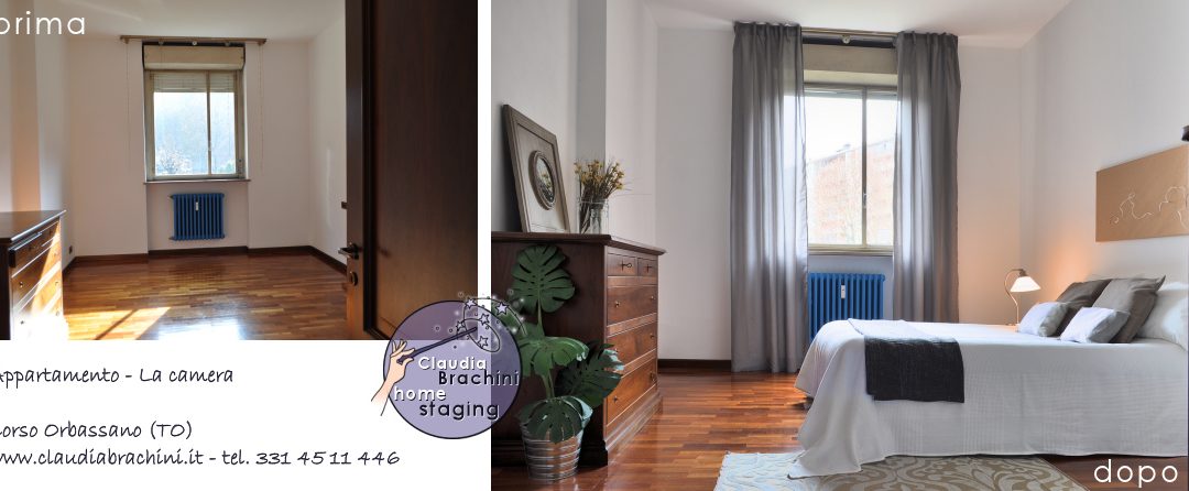 home staging camera da letto prima e dopo