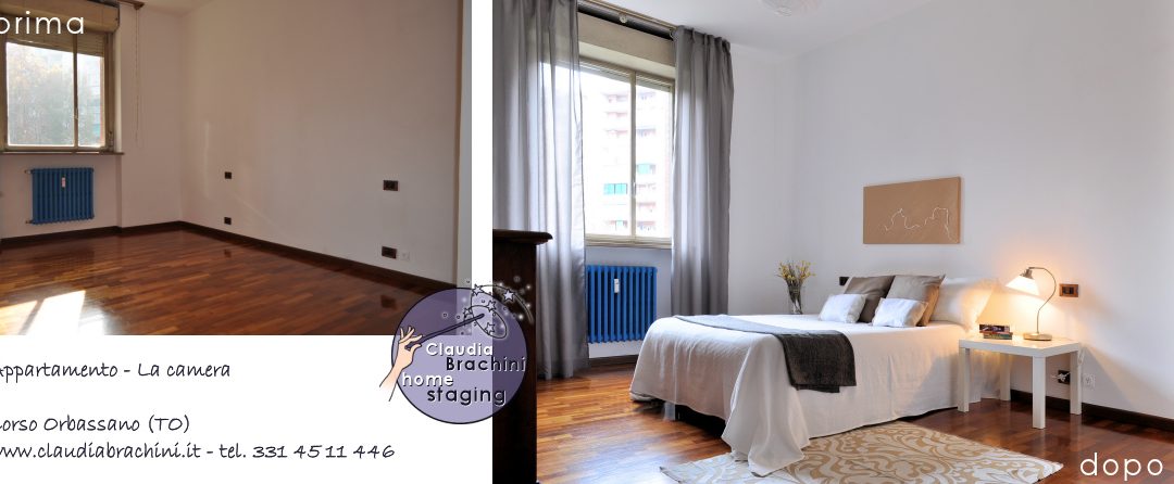 home staging camera da letto prima e dopo