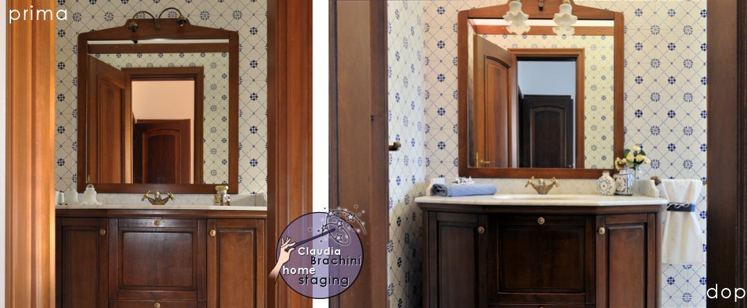 prima e dopo home staging bagno