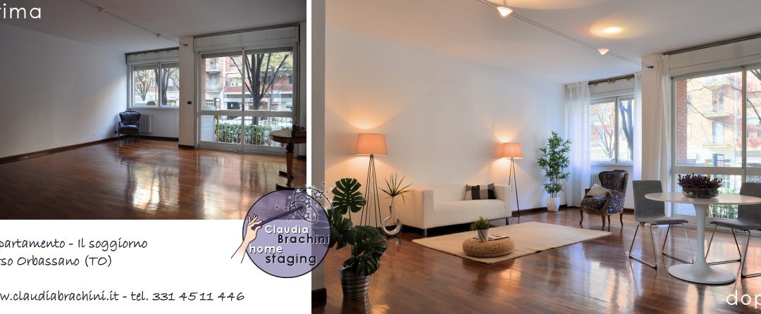 home staging prima e dopo soggiorno casa vuota