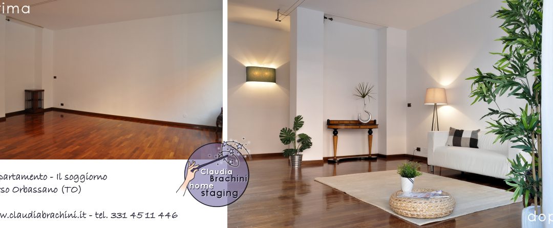 home staging prima e dopo soggiorno casa vuota