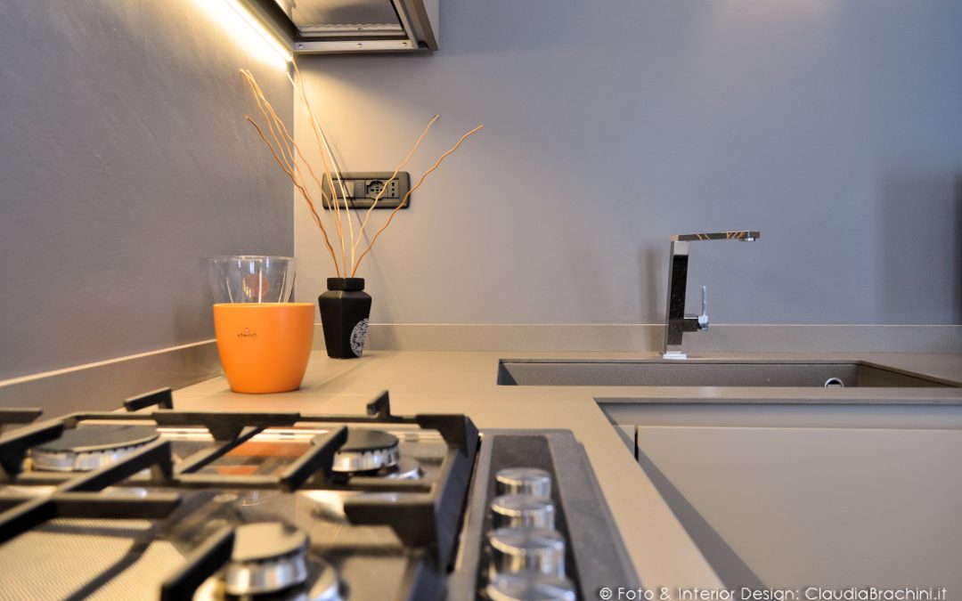 cucina tortora con top in gres