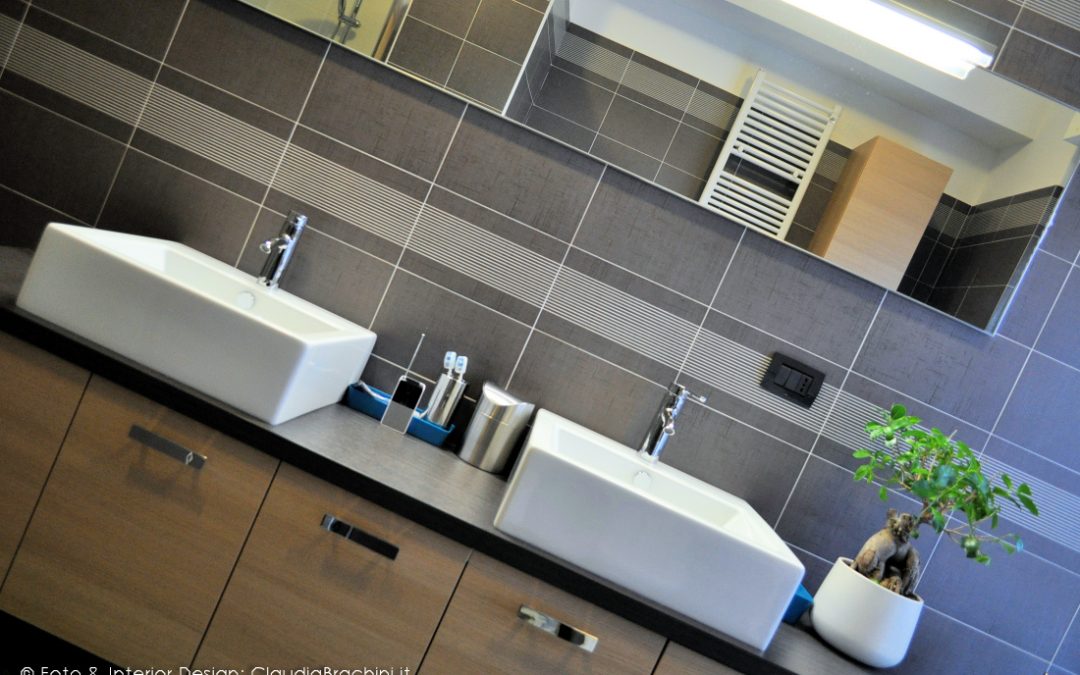 bagno rovere sbiancato con doppio lavabo