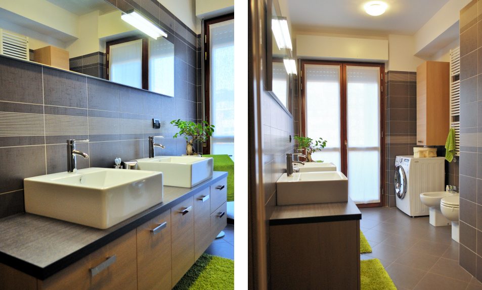 bagno rovere sbiancato con doppio lavabo