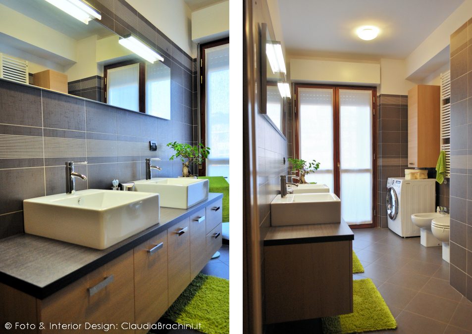 bagno rovere sbiancato con doppio lavabo