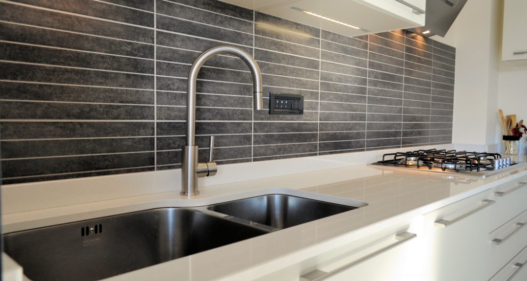 cucina tortora chiaro lavello sottotop