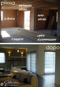 prima e dopo cantiere soggiorno