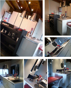 cucina blocco isola e colonne