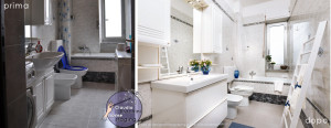 prima e dopo home staging bagno
