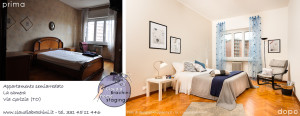 prima e dopo home staging camera