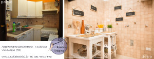 prima e dopo home staging cucinino