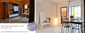 home staging con allestimento tinello