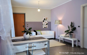 home staging soggiorno in cantiere