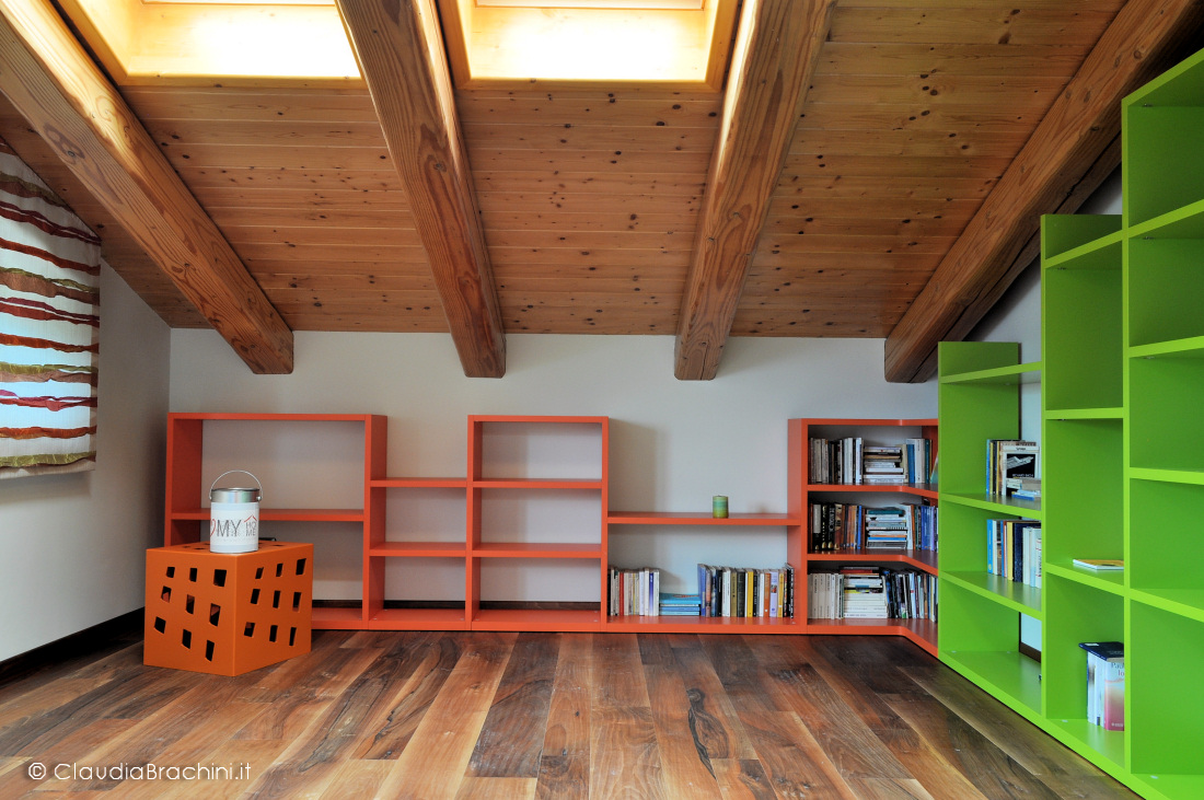 libreria arancio e verde