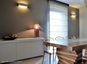 interior design soggiorno parete tortora