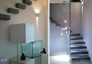 interior design scala pietra a sbalzo e vetro