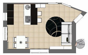 pianta cucina con penisola