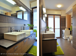 bagno rovere sbiancato con doppio lavabo